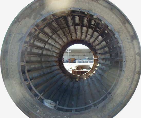Inside of rotary drum dryer